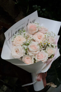 bo hoa hong kem mix baby