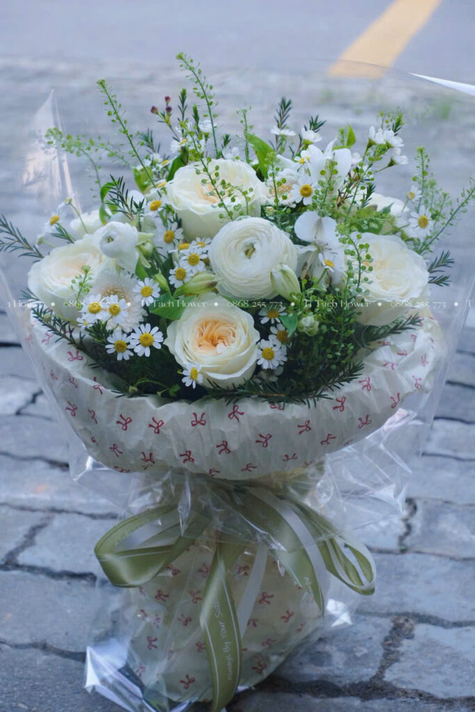 bo hoa tron mix garden tone vang