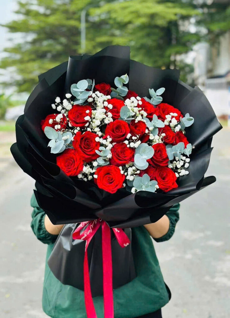 bo hong do giay den tron