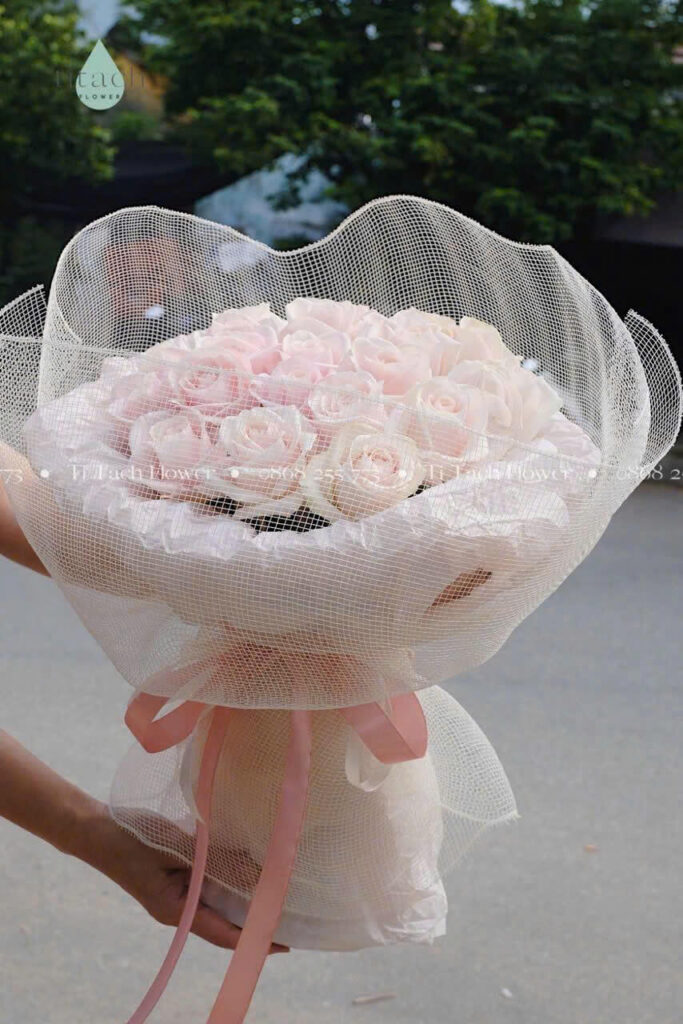 bo hoa hong kem tron baby